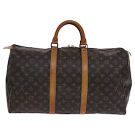 Louis Vuitton-LOUIS VUITTON Monogram Keepall 50 Bolsa Boston M41426 LV Auth BD786-Monograma
