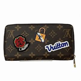 Louis Vuitton-Carteira Zippy com Patches Monogram Louis Vuitton-Marrom
