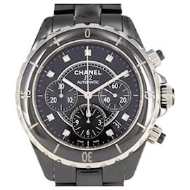Chanel-Chanel J12 Chronograph Ceramic Wristwatch-Black