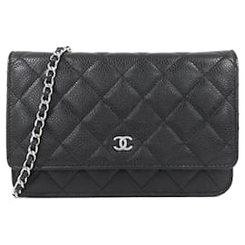 Chanel-Chanel Timeless Classic AP0250 Chain Wallet-Black,Dark red