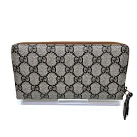 Gucci-Gucci GG Supreme Butterfly Round Long Wallet-Brown,Multiple colors