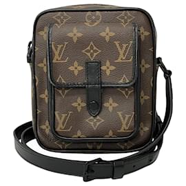Louis Vuitton-Louis Vuitton Monogram Macassar Christopher Wearable Wallet-Brown,Black