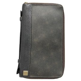 Alfred Dunhill Dunhill D8 Estuche de Viaje con Doble Cierre Cartera Larga Marrón oscuro