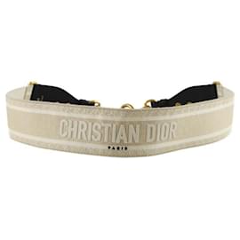 Dior-Leather shoulder strap-Beige