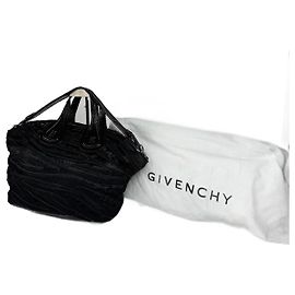 Bolsa de couro envernizado e pele de luxo Nightindale vintage da Givenchy preta Preto
