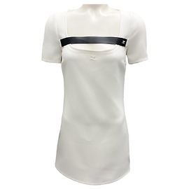 Courreges Courrèges Heritage Weißes A-Linien-Twill-Kleid Weiß