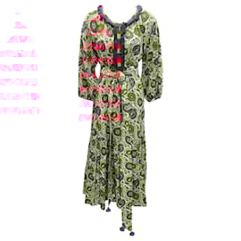 Autre Marque-Figue Magenta / Orange Multi Printed Cotton Midi Dress-Multiple colors