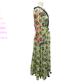Autre Marque-Figue Magenta / Orange Multi Printed Cotton Midi Dress-Multiple colors