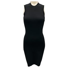 Vestido mini ajustado de viscosa negra Victoria Beckham Negro