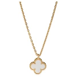 Van Cleef & Arpels-Van Cleef & Arpels Yellow Gold Mother Of Pearl Sweet Alhambra Pendant-Other