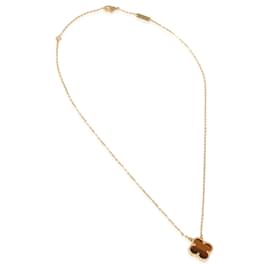 Van Cleef & Arpels-Van Cleef & Arpels Yellow Gold Tiger's Eye Vintage Alhambra Pendant-Other