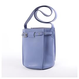 Céline-CELINE Big Bag Bucket Leather Shoulder Bag in Blue-Blue