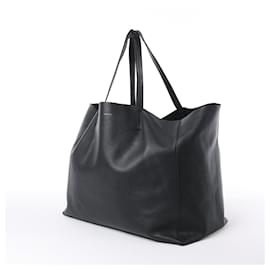 Céline-Celine Horizontal Cabas Leather Shoulder Bag in Black-Black