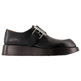 Alexander Mcqueen-T-Bar Loafers - Alexander McQueen - Leather - Black-Black