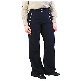 Chloé Pantaloni blu con bottone frontale - taglia UK 12 Blu