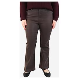 Frame Denim-Brown high-waisted flared jeans - size UK 14-Brown