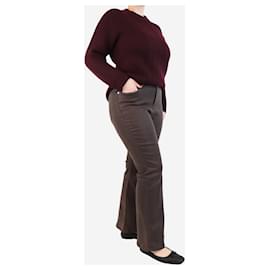 Frame Denim-Brown high-waisted flared jeans - size UK 14-Brown