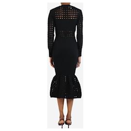Alexander Mcqueen-Black crotchet midi dress - size S-Black