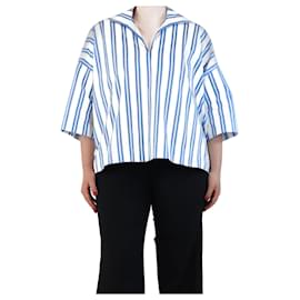 Balenciaga-Chemise rayée bleu clair - taille UK 14-Bleu