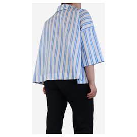 Balenciaga-Chemise rayée bleu clair - taille UK 14-Bleu