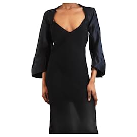 Alexander Mcqueen-Black silk shrug - size UK 6-Black