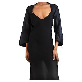 Alexander Mcqueen Shrug in seta nera - taglia UK 6 Nero
