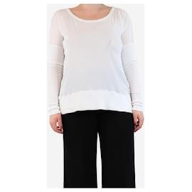 Autre Marque-White long-sleeved top - size L-White