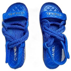 Chanel Dad sandals dark blue leather Dark blue