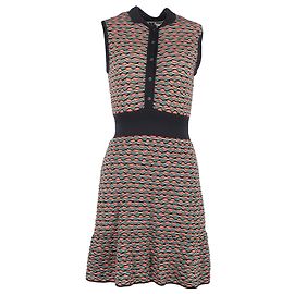 Missoni Patterned Buttoned Mini Dress in Multicolor Cotton Multiple colors