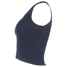 Missoni- M Missoni Knitted Tank Tops in Navy Blue Cotton-Blue,Navy blue