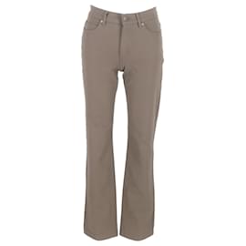 Escada- Escada High-Rise Flared Trousers in Brown Cotton-Brown,Red