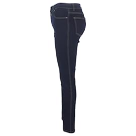 Escada- Escada High-Rise Slim-Fit Jeans in Blue Cotton Denim-Blue