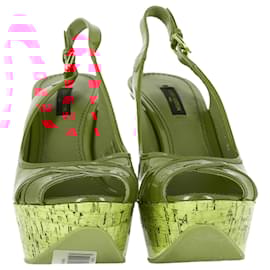 Louis Vuitton-Louis Vuitton Monogram Vernis Pantheon Sandals in Red Patent Leather-Red