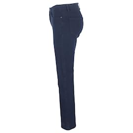 Escada- Escada High-Rise Flared Trousers in Navy Cotton-Blue,Navy blue