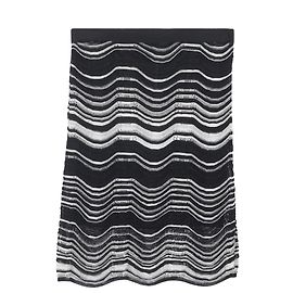 Falda Mini M Missoni Wave en Algodón Negro y Blanco Negro
