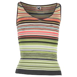 M Missoni-M Missoni Ribbed Sleeveless Top in Multicolor Cotton-Multiple colors