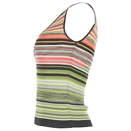 M Missoni-M Missoni Ribbed Sleeveless Top in Multicolor Cotton-Multiple colors