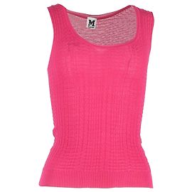 Top sem mangas de tricô M Missoni em algodão rosa Marrom Rosa