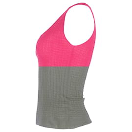 M Missoni-M Missoni Knit Sleeveless Top in Pink Cotton-Brown,Pink