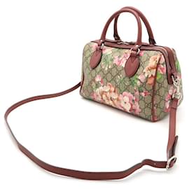 Gucci-Gucci GG Blooms Mini Boston Bag 2WAY-Brown,Beige