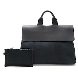 Hermès-Sac à main tote Hermes Valparaiso MM noir-Noir