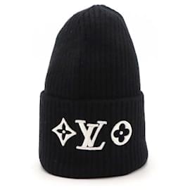 Louis Vuitton-Louis Vuitton Wool Beanie LV Headline Hat-Black