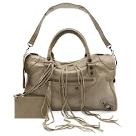 Balenciaga-Sac à main en cuir Balenciaga The City 2WAY-Gris