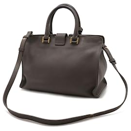 Yves Saint Laurent-Yves Saint Laurent Leather Y Line Handbag-Grey