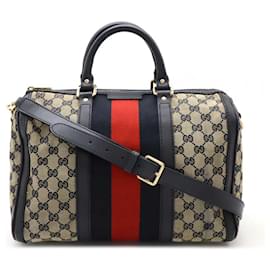Gucci-Gucci GG Canvas Leather 2WAY Handbag 247205-Orange