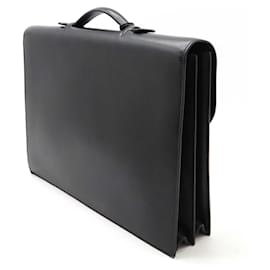 Hermès-Hermes Leather Sac a Depeche 38 Briefcase-Black