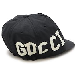 Gucci-Gucci Cotton Logo Baseball Cap Black-Black