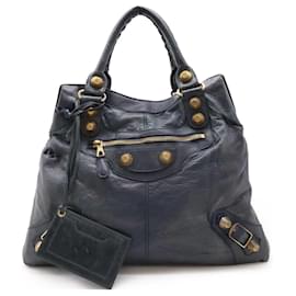 Balenciaga-Sac à main en cuir géant Balenciaga gris charbon-Gris