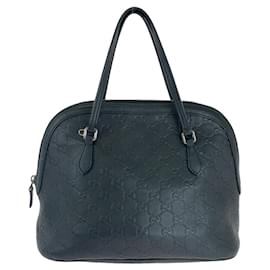 Gucci-Gucci Leather Guccissima 2way Handbag-Black