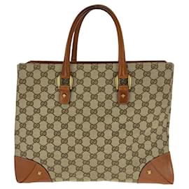Gucci-Gucci GG Canvas Tote Bag 120897-Brown
